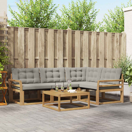 Udendørs sofagruppe 5 pcs Hvid og lysegrå 79 x 79 x 37 cm