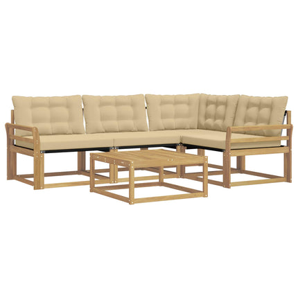 Udendørs sofagruppe 5 pcs Hvid og Beige 79 x 79 x 37 cm