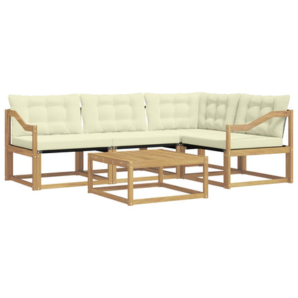Udendørs sofagruppe 5 pcs Hvid og cremefarvet 79 x 79 x 37 cm