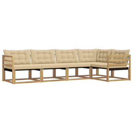 Udendørs sofagruppe 5 stk. Hvid og Beige