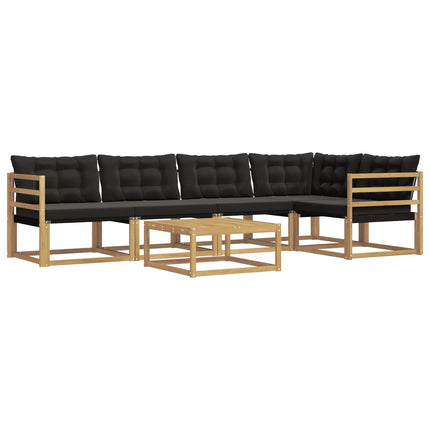 Udendørs sofagruppe 6 pcs Hvid og sort 79 x 79 x 37 cm