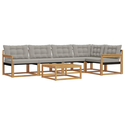 Udendørs sofagruppe 6 pcs Hvid og lysegrå 79 x 79 x 37 cm