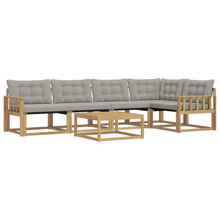 Udendørs sofagruppe 6 pcs Hvid og lysegrå 79 x 79 x 37 cm