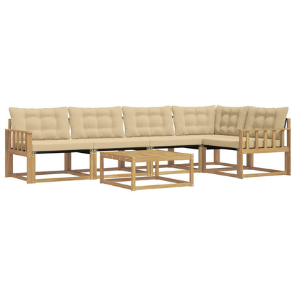 Udendørs sofagruppe 6 stk. Hvid og Beige