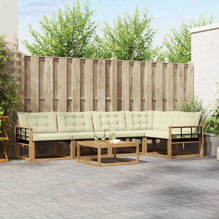 Udendørs sofagruppe 6 pcs Hvid og cremefarvet 79 x 79 x 37 cm