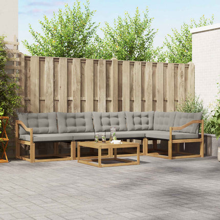 Udendørs sofagruppe 6 pcs Hvid og lysegrå 79 x 79 x 37 cm