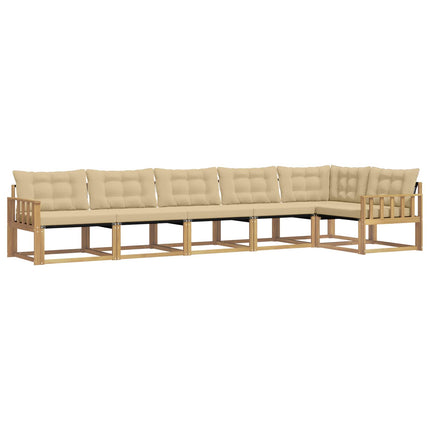 Udendørs sofagruppe 6 stk. Hvid og Beige