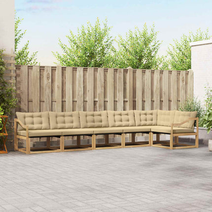 Udendørs sofagruppe 6 stk. Hvid og Beige