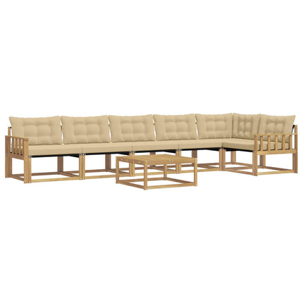 Udendørs sofagruppe 7 pcs Hvid og Beige 79 x 79 x 37 cm