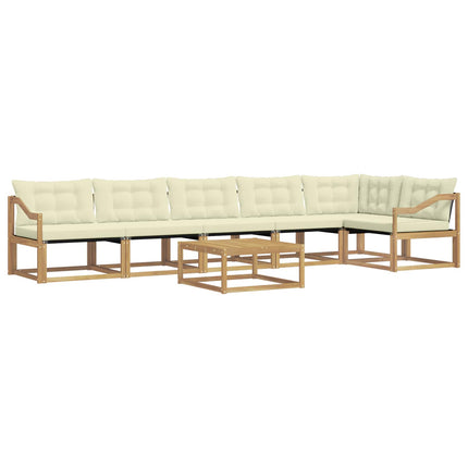 Udendørs sofagruppe 7 pcs Hvid og cremefarvet 79 x 79 x 37 cm