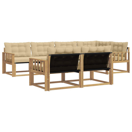 Udendørs sofagruppe med pude 7 pcs Hvid og Beige