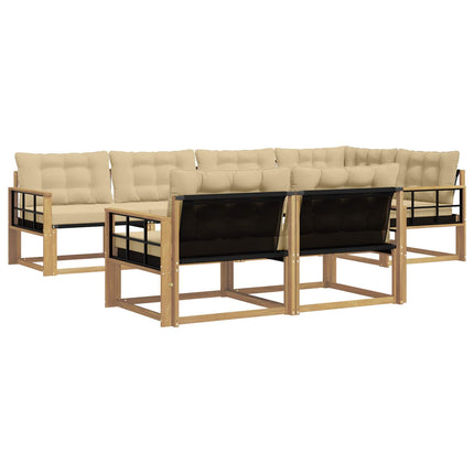 Udendørs sofagruppe med pude 7 pcs Hvid og Beige