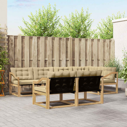 Udendørs sofagruppe med pude 7 pcs Hvid og Beige