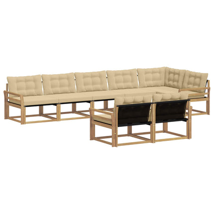 Udendørs sofagruppe med pude 8 pcs Hvid og Beige