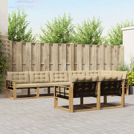 Udendørs sofagruppe med pude 8 pcs Hvid og Beige