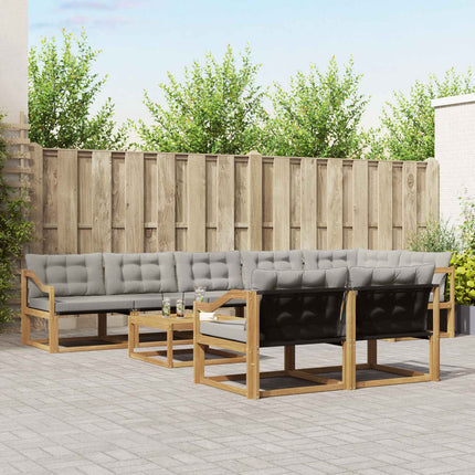 Udendørs sofagruppe 9 pcs Hvid og lysegrå 79 x 79 x 37 cm