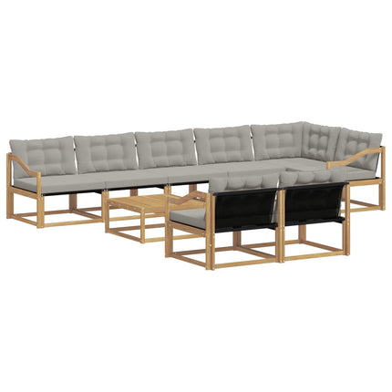 Udendørs sofagruppe 9 pcs Hvid og lysegrå 79 x 79 x 37 cm