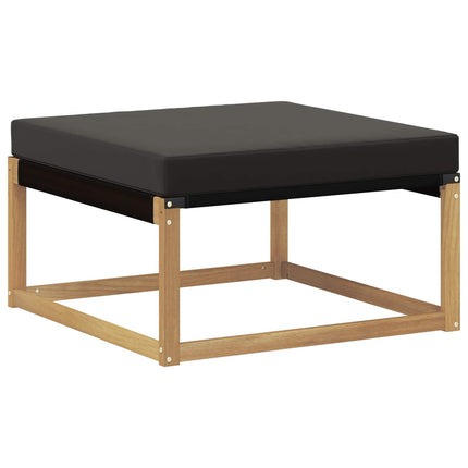 Udendørs sofagruppe 6 stk. Hvid og sort Massivt Akacietræ