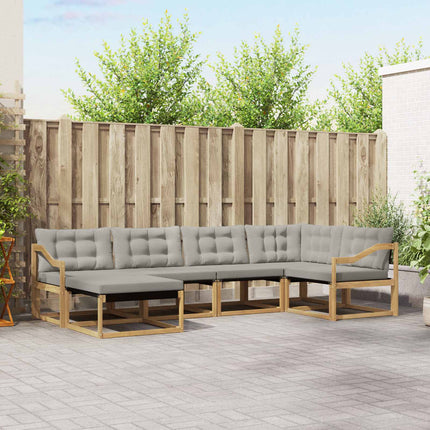 Udendørs sofagruppe 6 pcs Hvid og lysegrå 325 x 166,5 x 73 cm