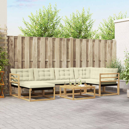 Udendørs sofagruppe 7 pcs Hvid og cremefarvet 79 x 79 x 37 cm