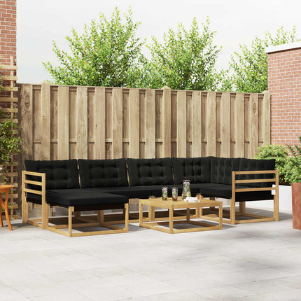Udendørs sofagruppe 7 pcs Hvid og sort 79 x 79 x 37 cm