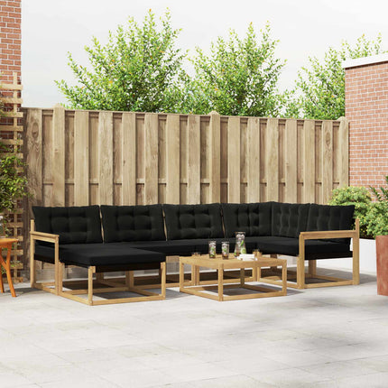 Udendørs sofagruppe 7 pcs Hvid og sort 79 x 79 x 37 cm