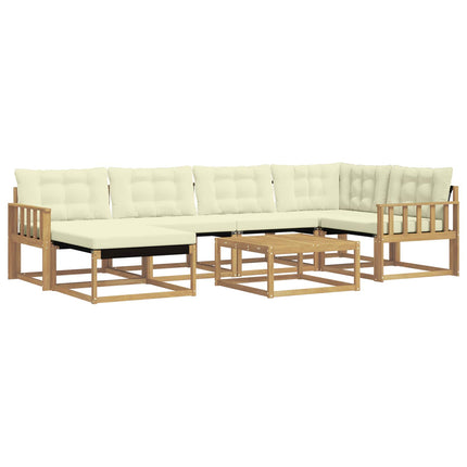 Udendørs sofagruppe 7 pcs Hvid og cremefarvet 79 x 79 x 37 cm