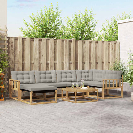 Udendørs sofagruppe 7 pcs Hvid og lysegrå 79 x 79 x 37 cm