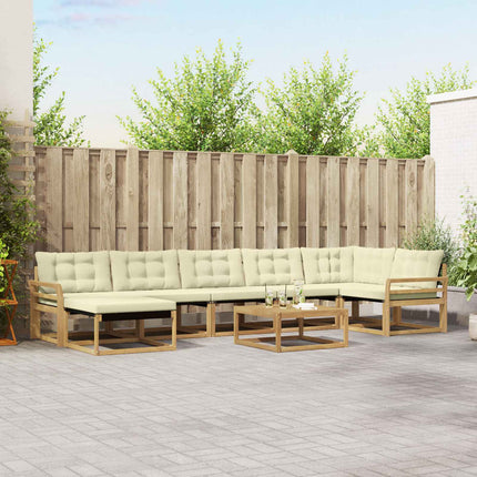 Udendørs sofagruppe 8 pcs Hvid og cremefarvet 79 x 79 x 37 cm