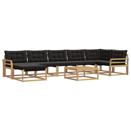 Udendørs sofagruppe 8 pcs Hvid og sort 79 x 79 x 37 cm