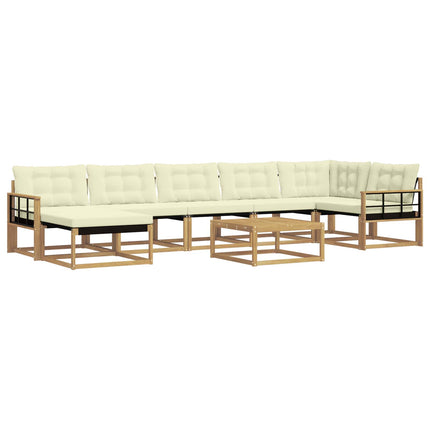 Udendørs sofagruppe 8 pcs Hvid og cremefarvet 79 x 79 x 37 cm