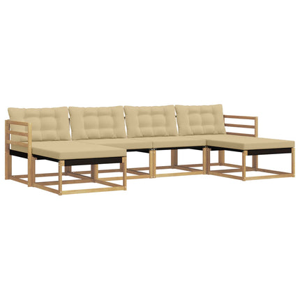 Udendørs sofagruppe 6 stk. Hvid og Beige