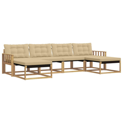 Udendørs sofagruppe 6 stk. Hvid og Beige