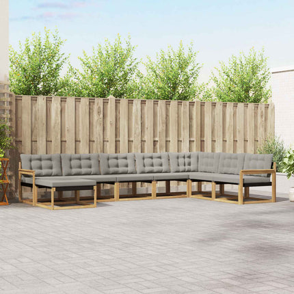 Udendørs sofagruppe 8 pcs Hvid og lysegrå 406 x 247,5 x 73 cm