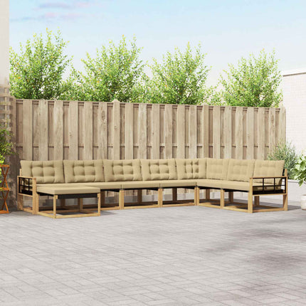 Udendørs sofagruppe med pude 8 pcs Hvid og Beige