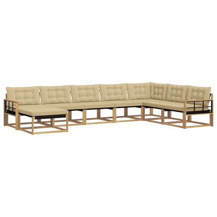 Udendørs sofagruppe med pude 8 pcs Hvid og Beige
