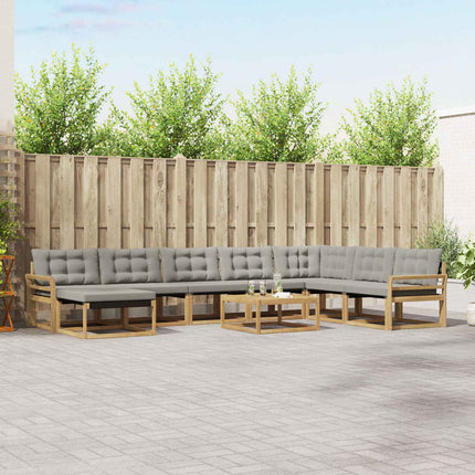 Udendørs sofagruppe 9 pcs Hvid og lysegrå 79 x 79 x 37 cm