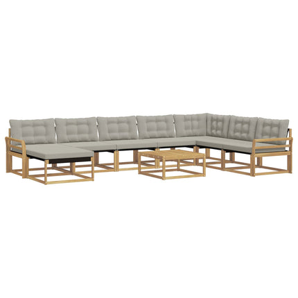 Udendørs sofagruppe 9 pcs Hvid og lysegrå 79 x 79 x 37 cm