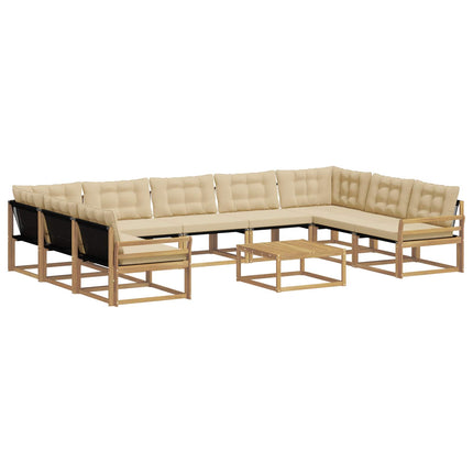 Udendørs sofagruppe 10 stk. Hvid og Beige