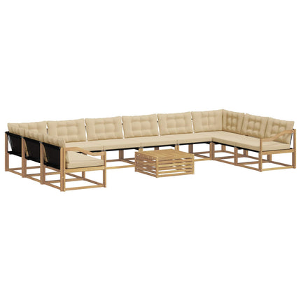 Udendørs sofagruppe 11 stk. Hvid og Beige