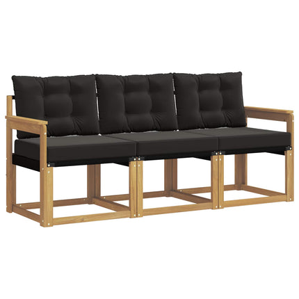 Udendørs sofagruppe med pude 3 pcs Hvid og sort