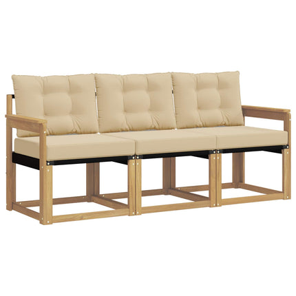 Udendørs sofagruppe med pude 3 pcs Hvid og Beige