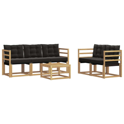 Udendørs sofagruppe 6 stk. Hvid og sort