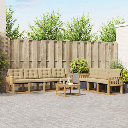 Udendørs sofagruppe med pude 8 pcs Hvid og Beige