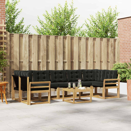 Udendørs sofagruppe med pude 8 pcs Hvid og sort