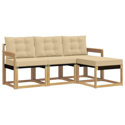 Udendørs sofagruppe 4 stk. Hvid og Beige