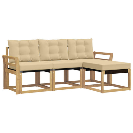 Udendørs sofagruppe 4 stk. Hvid og Beige