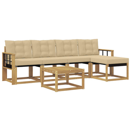 Udendørs sofagruppe 6 stk. Hvid og Beige