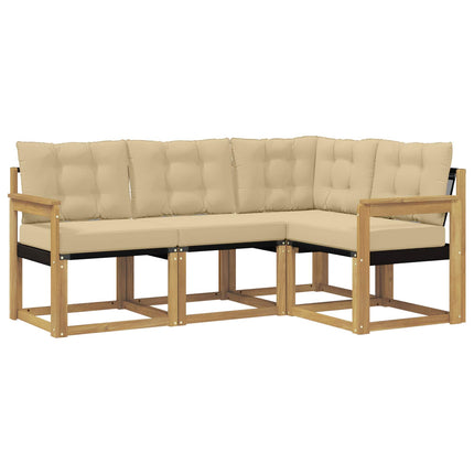 Udendørs sofagruppe 4 stk. Hvid og Beige