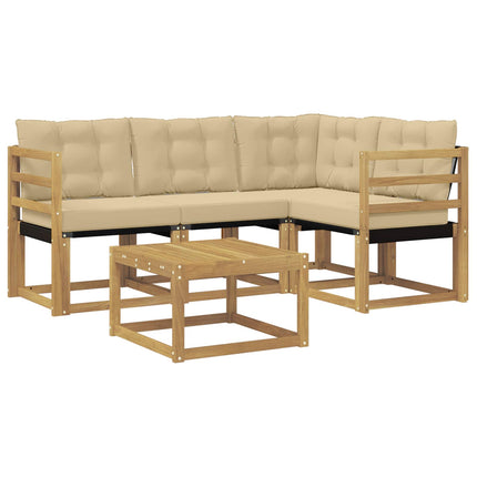 Udendørs sofagruppe 5 stk. Hvid og Beige